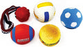 Hundebälle Set mit 5 Quietschbällen – Enthält 1 Solid Flex Spielball mit Griff
